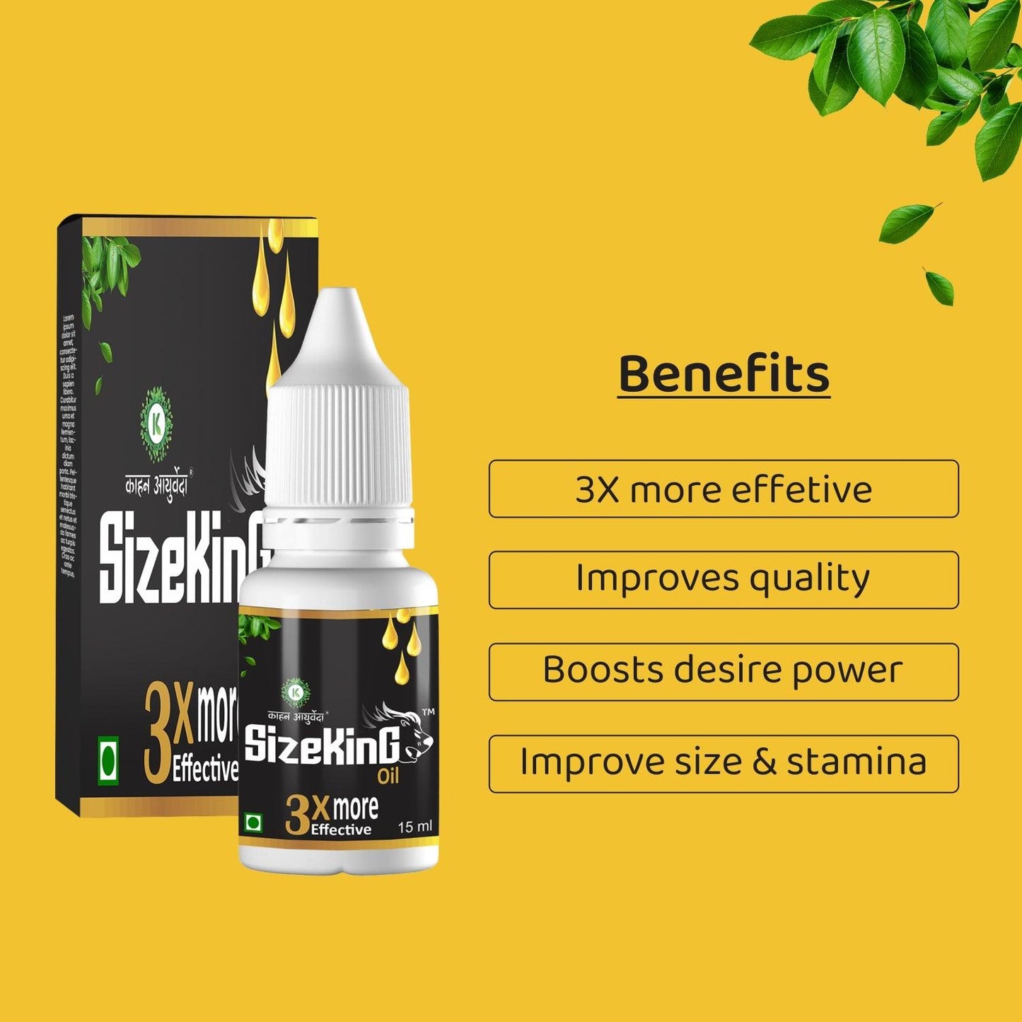 Kaahan Ayurveda SizeKing Oil - 15ml Oil