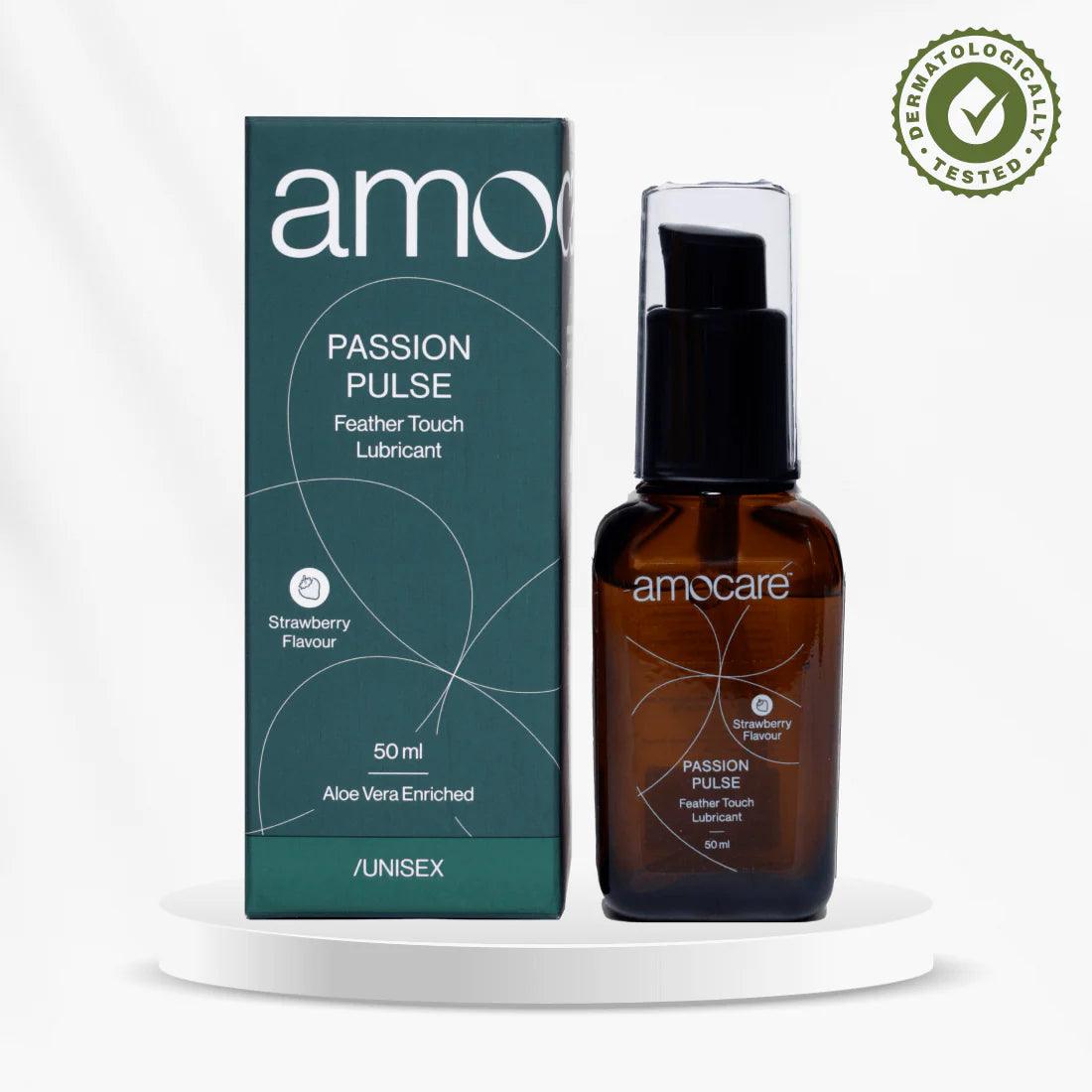 Amocare Passion Pulse Feather Touch Lubricant Strawberry - 50ml