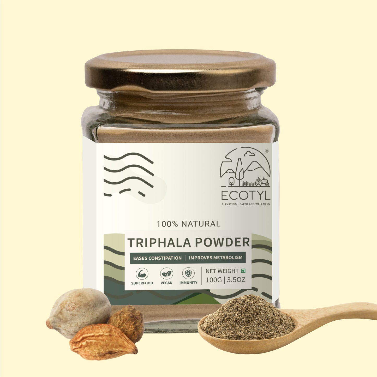 Ecotyl Triphala Powder for Digestive Health & Immunity - 100gm