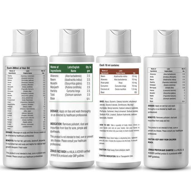 Zenius Beauty Combo Kit - Body Care Kit Have Shampoos, Hair Oils, and Facewashes, Lotion -