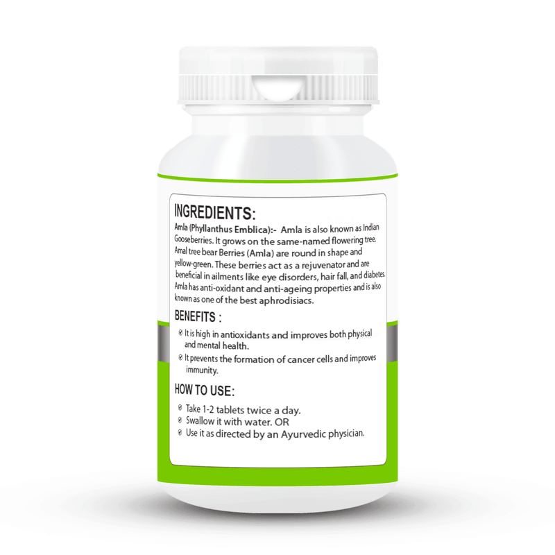 Zenius Amla Tablets - Powerful Vitamin C-Rich for Immune Boost, Skin Health, and Detoxification - 60 Tablets