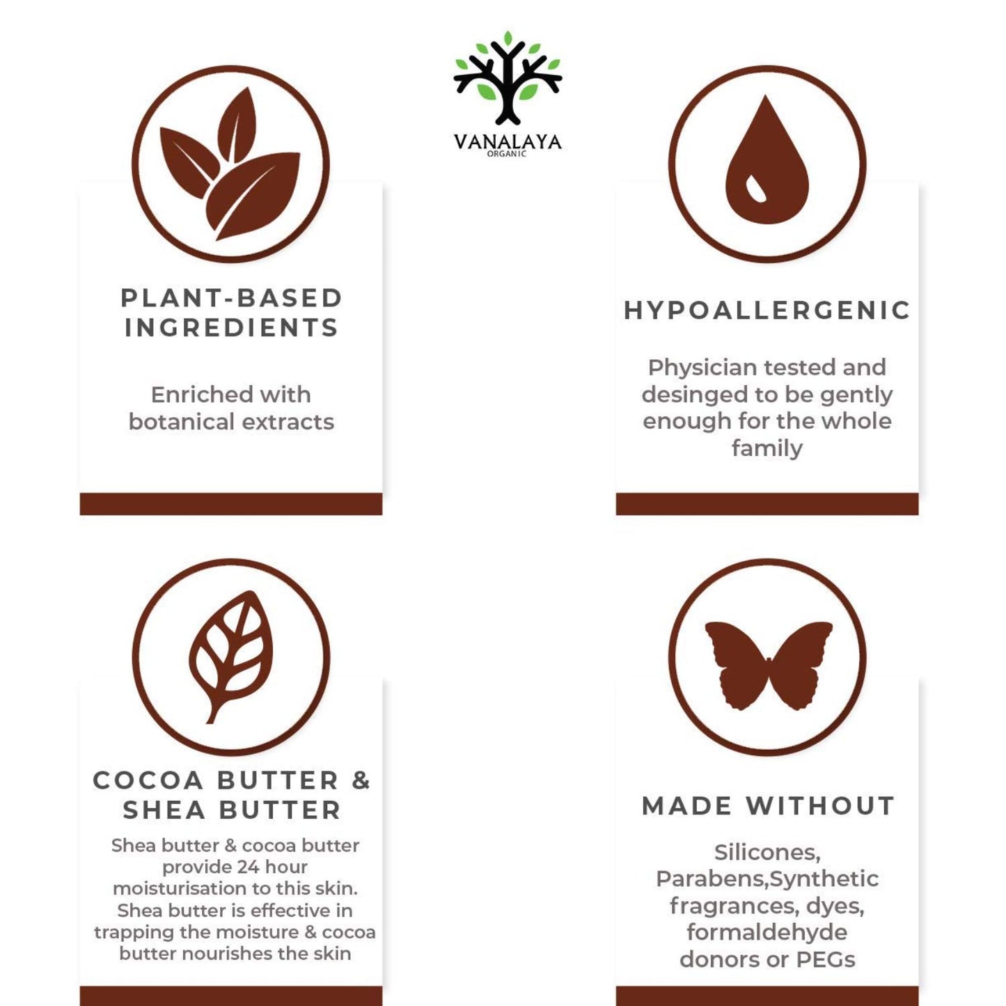 Vanalaya Cocoa Butter & Shea Butter Moisturizing Lotion with Vitamin E and coconut oil for Dry Skin Face and Body - 300ml