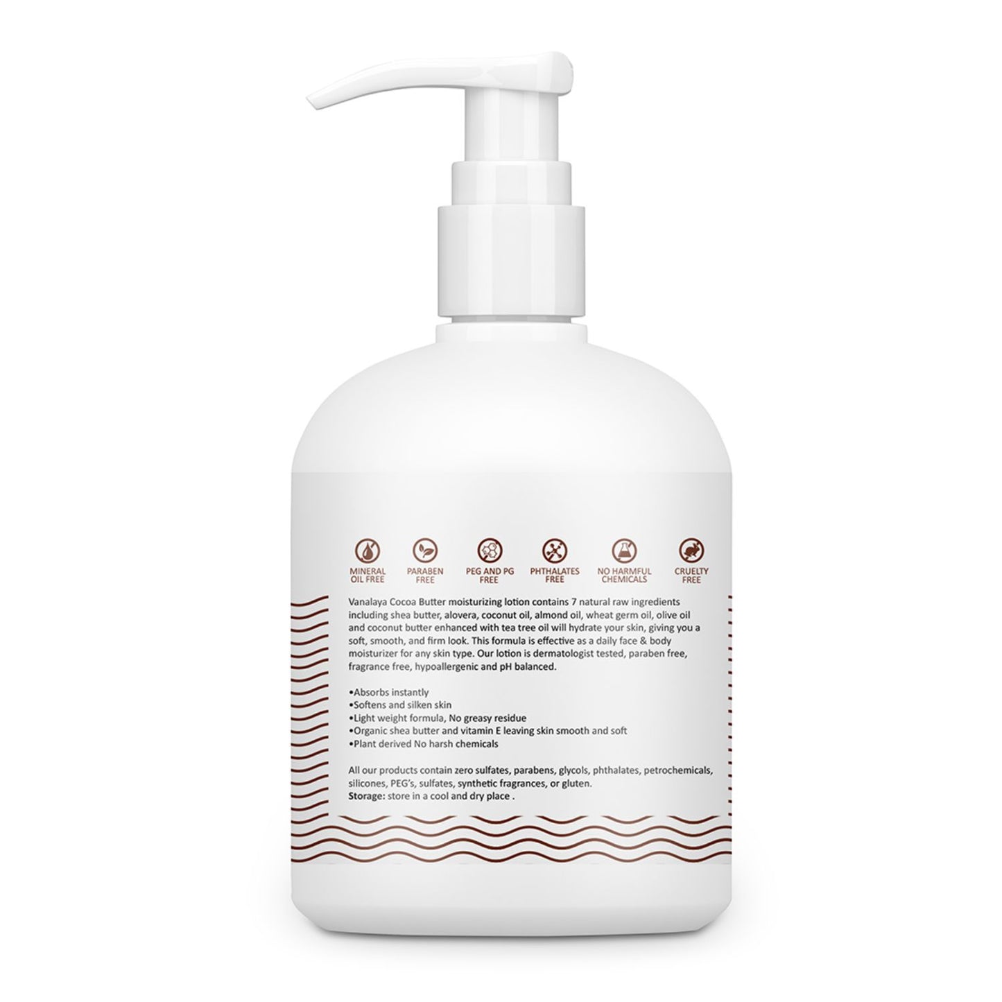 Vanalaya Cocoa Butter & Shea Butter Moisturizing Lotion with Vitamin E and coconut oil for Dry Skin Face and Body - 300ml