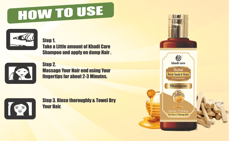 Khadi Care Herbal Woody Sandal & Honey Shampoo - 210ml