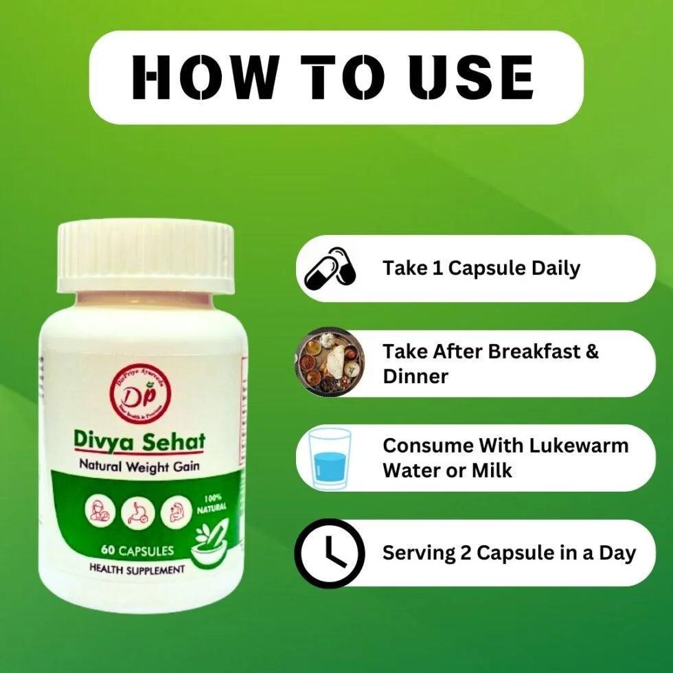 Divya Sehat Weight Gain Capsule - 60 Capsules