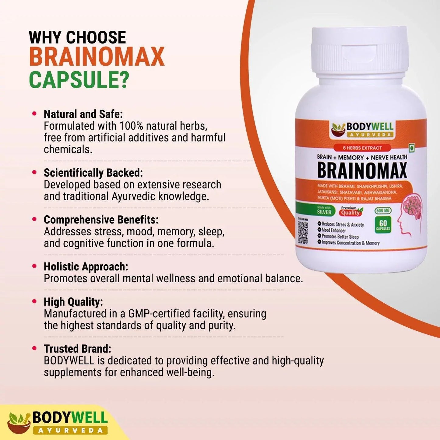 Bodywell Ayurveda BrainoMax Capsules - 500mg