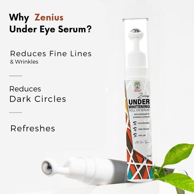 Zenius Under Whitening Roll On Serum - Undereye Roll On for Dark Circle Removal and Undereye Whitening - 15ml Serum