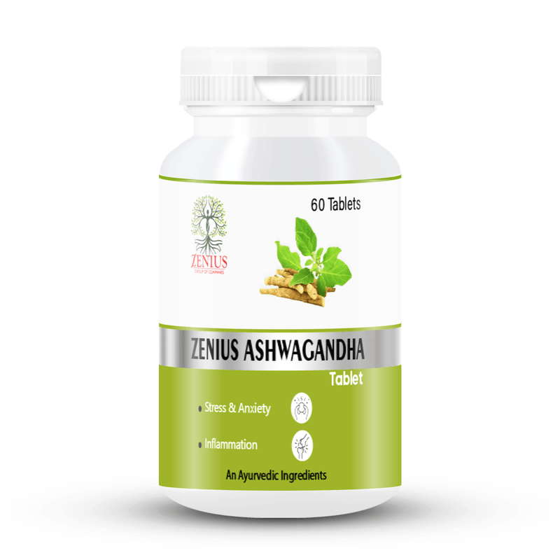 Zenius Ashwagandha Tablet - for Stress Relief and Energy-Boosting Tablets for Mental Clarity and Vitality - 60 Tablets