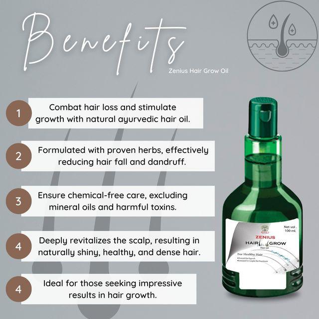 Zenius Hair Grow Oil - Hair Oil for Hair Growth, Improvement, and Treatment - 100ml Oil