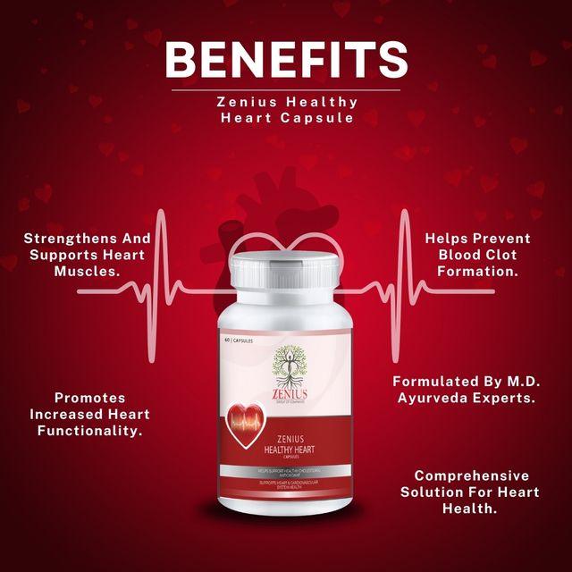 Zenius Healthy Heart Capsules - for Heart Health and Arteries Care - 60 Capsules