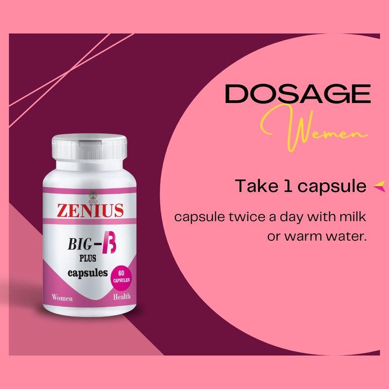 Zenius Big B Plus Capsules - Breast Enlargement Capsules for Breast Enhancement - 60 Capsules