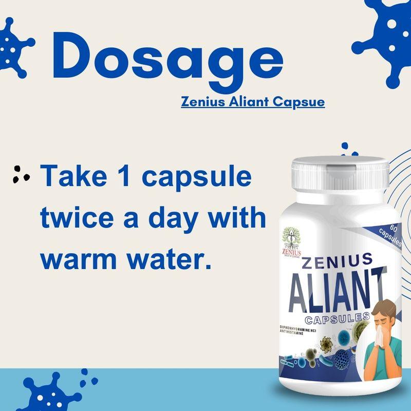 Zenius Aliant Capsules - Allergy Care Capsule, Immunity Booster Supplement, Relief from Allergies - 60 Capsules
