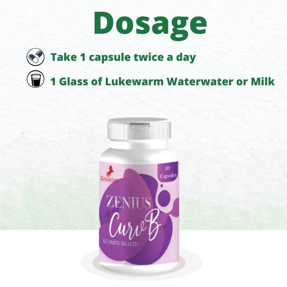 Zenius Curv B Capsule for Women's Helps To Reduce heavy Breast Size - 60 Capsules
