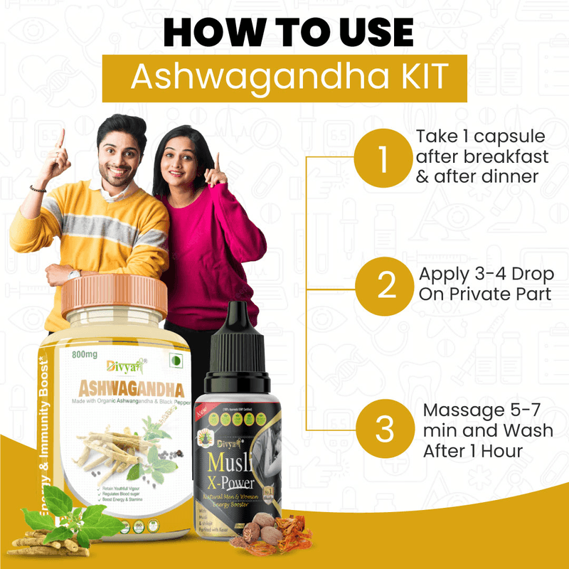 Divya shree Ashwagandha capsule and Musli Oil Combo Kit