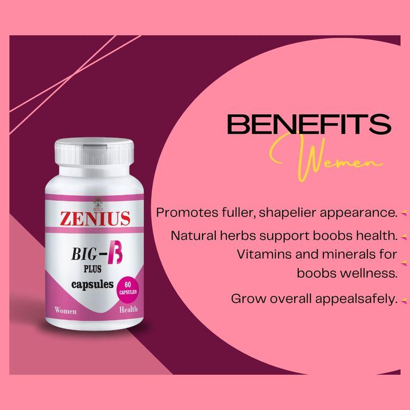 Zenius Big B Plus Capsules - Breast Enlargement Capsules for Breast Enhancement - 60 Capsules