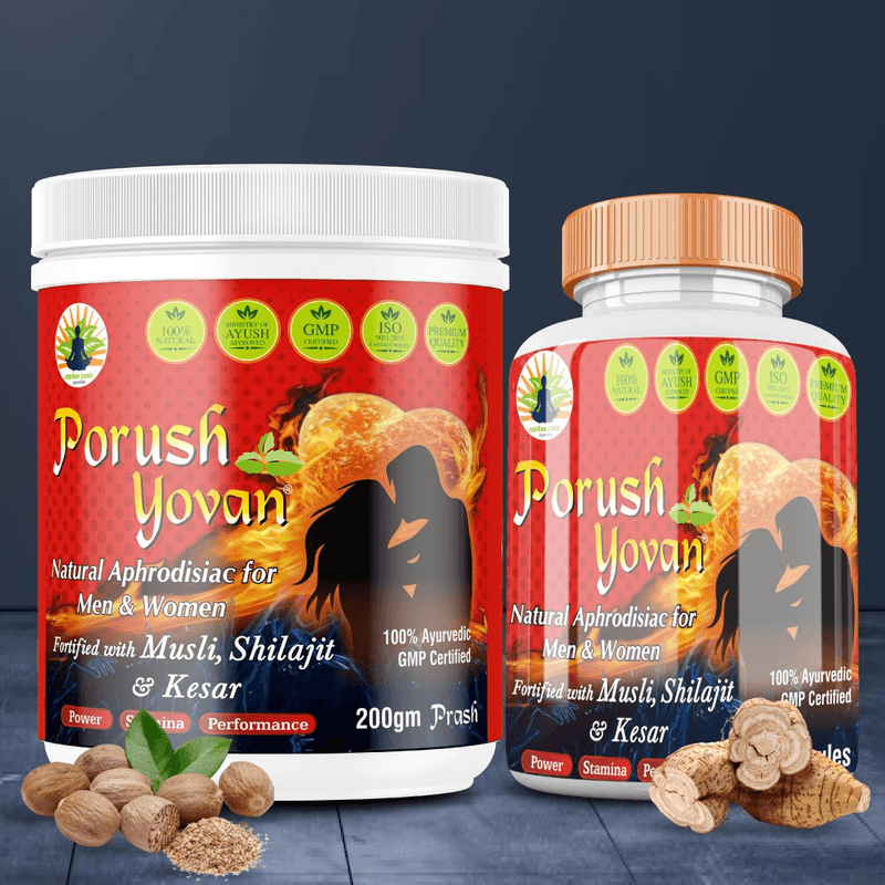 Divya shree Porush Yovan Capsule and Prash Sperm Count Increase Ayurvedic Sexual Health Power Kit for Men