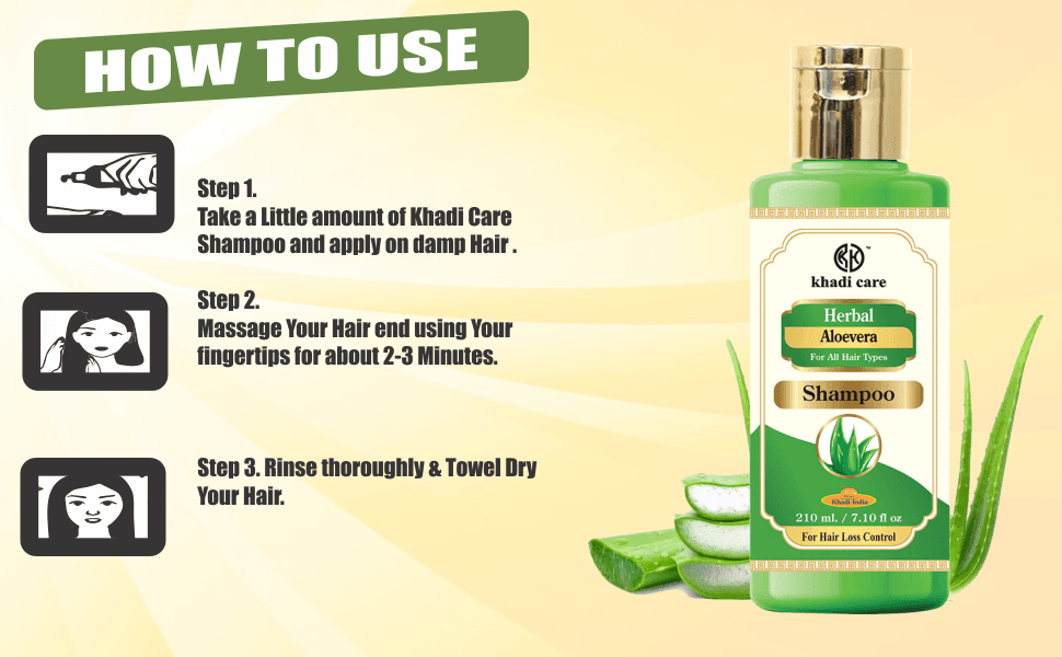 Khadi Care Herbal Aloevera Shampoo - 210ml