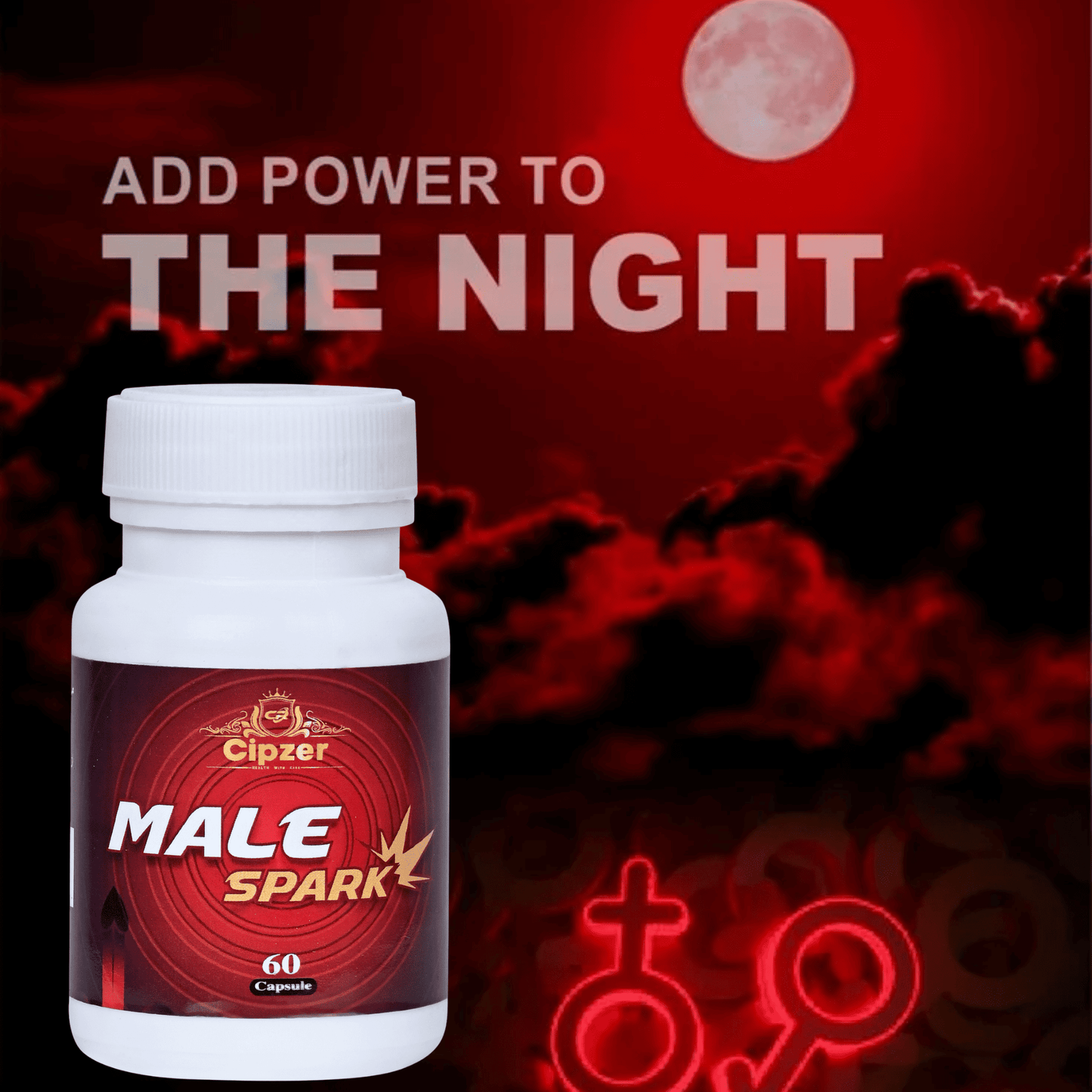 Cipzer Male Spark 60 Capsules | Boost Stamina, Sexual Performance, ED & Premature Ejaculation Relief