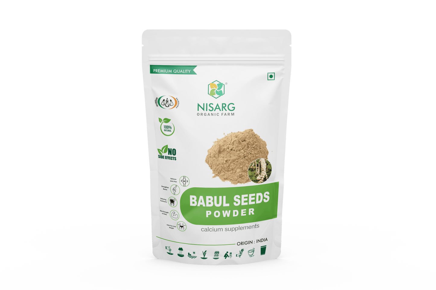 Nisarg Organic babool phali powder