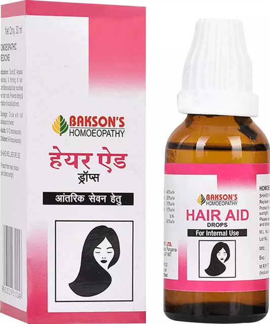 Bakson's Homeopathy Hair Aid Drop for External Use - 30ml - Pack of 2