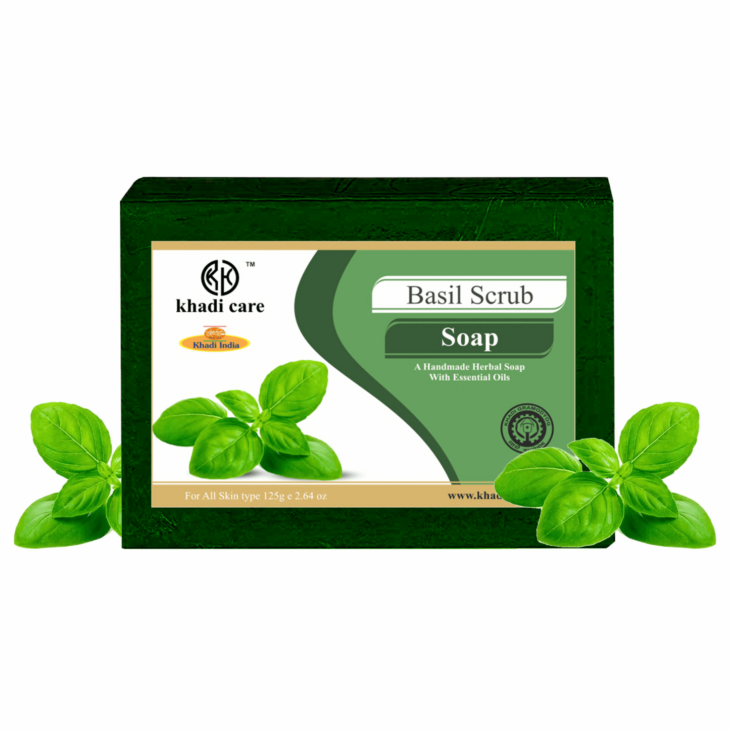 Khadi Care Herbal Basil Scrub Soap - 125g