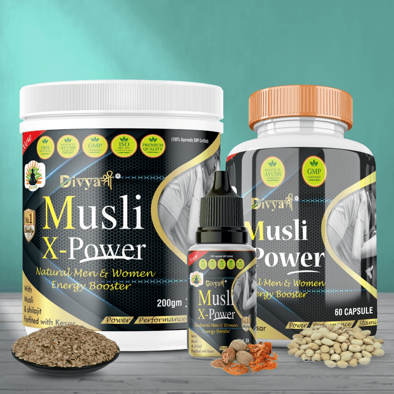Divya shree Musli X-Power Cap, Oil and Prash Kit for Women & Men