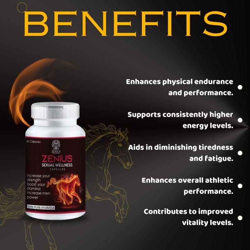Zenius Sexual Wellness Capsules - Sexual Wellness Capsules for Sexual Health and Stamina Boosting - 60 Capsules