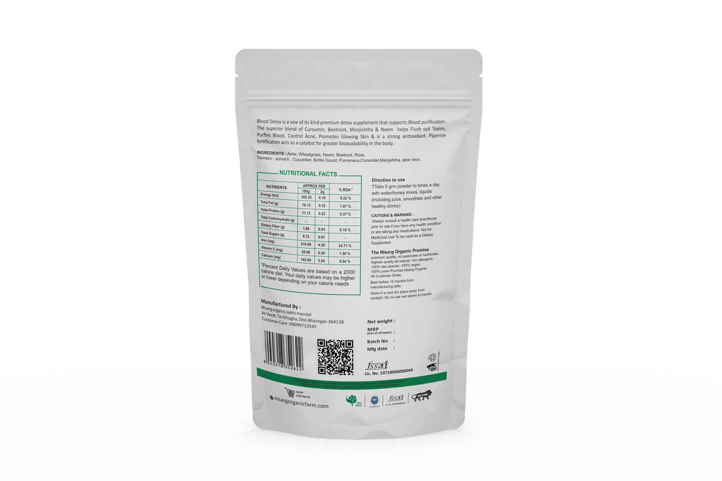 Nisarg Organic Farm Body Detox Blood Purifier Powder