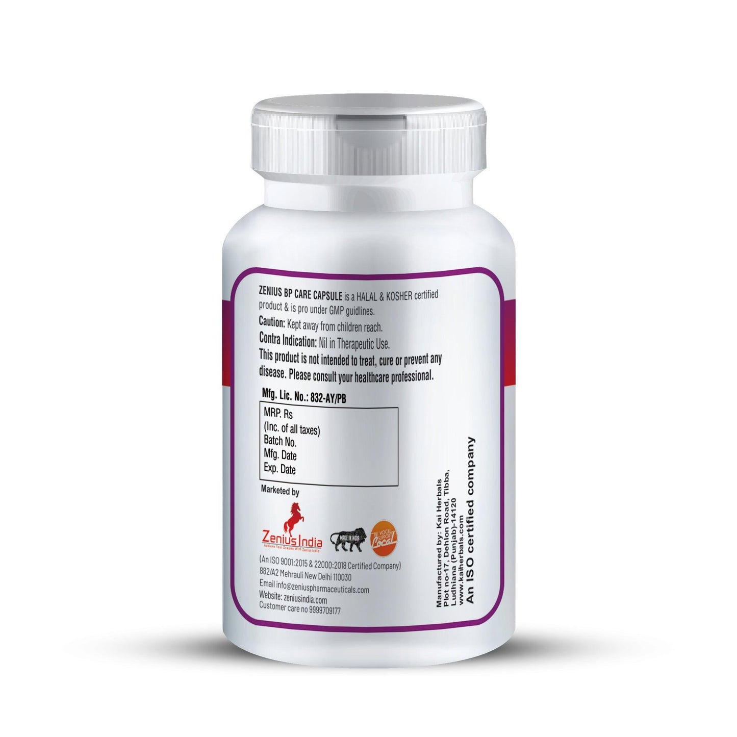 Zenius Bp-Care Capsule for Blood Pressure/BP Control