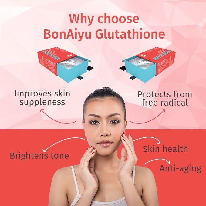 BonAiyu Skin Glow L-Glutathione & Vitamin C Strips - Mouth Dissolving Strips Supports Detoxification, Supplement For Skin Glow & Skin Hydration, (20 Strips)