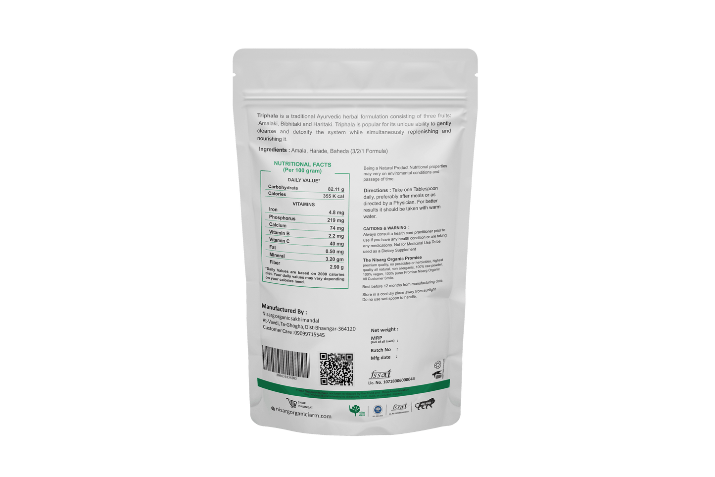 Nisarg Organic Farm Triphala Powder