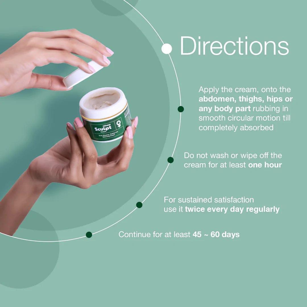 Sqineca Sqineca Sculpt Ayurvedic Body Shaping, Toning, and Slimming Cream for Women 50g