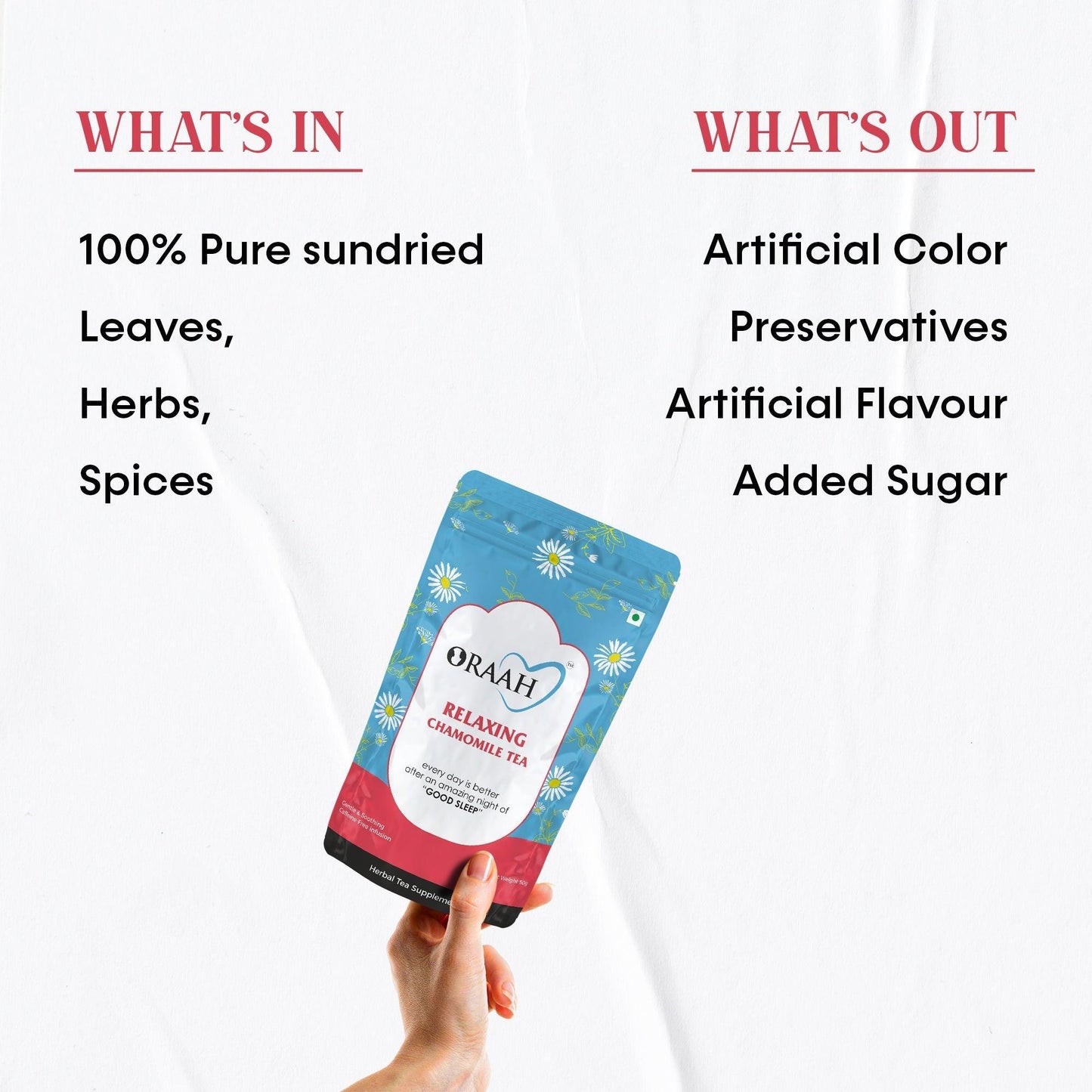 Oraah Relaxing Chamomile Tea, 50gms