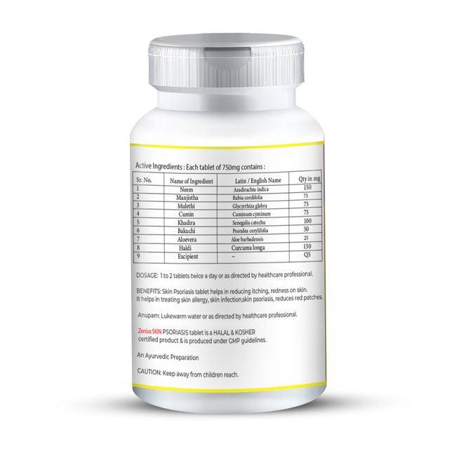 Zenius Psoriasis Tablet - Skin Psoriasis Tablets and Medicine for Psoriasis Relief - 60 Tablets