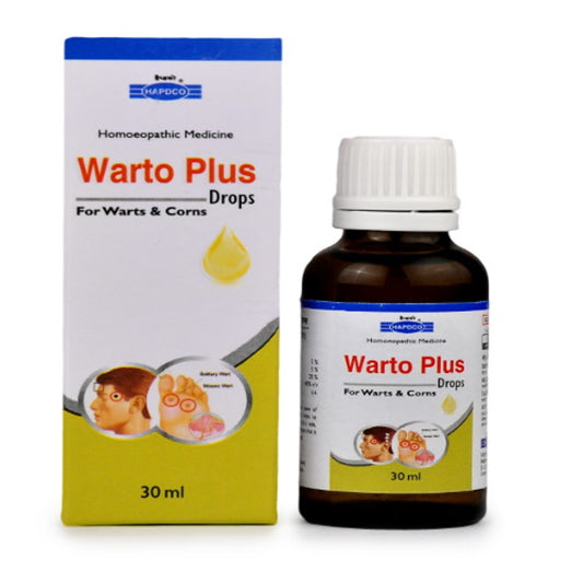 hapdco warto plus drops (30ml) for warts, polypus, corns, brown spots, eruptions.