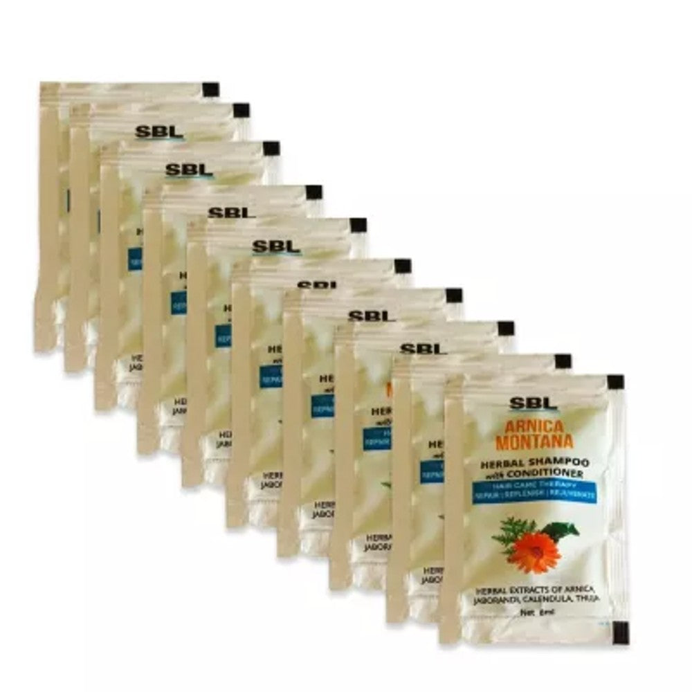 SBL Arnica Montana Herbal Shampoo With Conditioner - (8ml, Pack of 10)