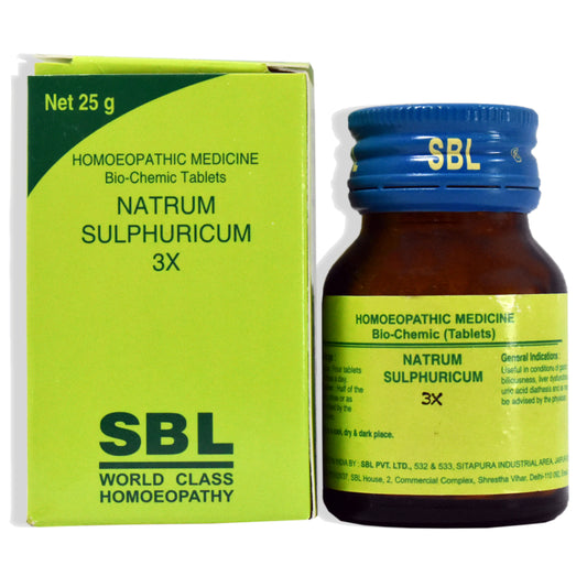 SBL Natrum Sulphurica Biochemic Tablet 3X - 25gm