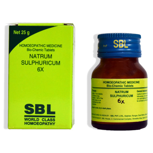 SBL Natrum Sulphurica Biochemic Tablet 6X 25gm