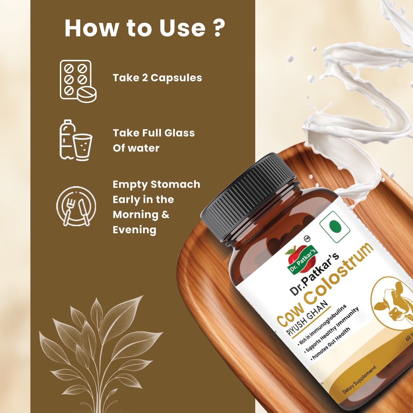 Dr. Patkar's Bovine Colostrum Capsule | Immunity Booster | Manage Thyroid Hormone Capsule