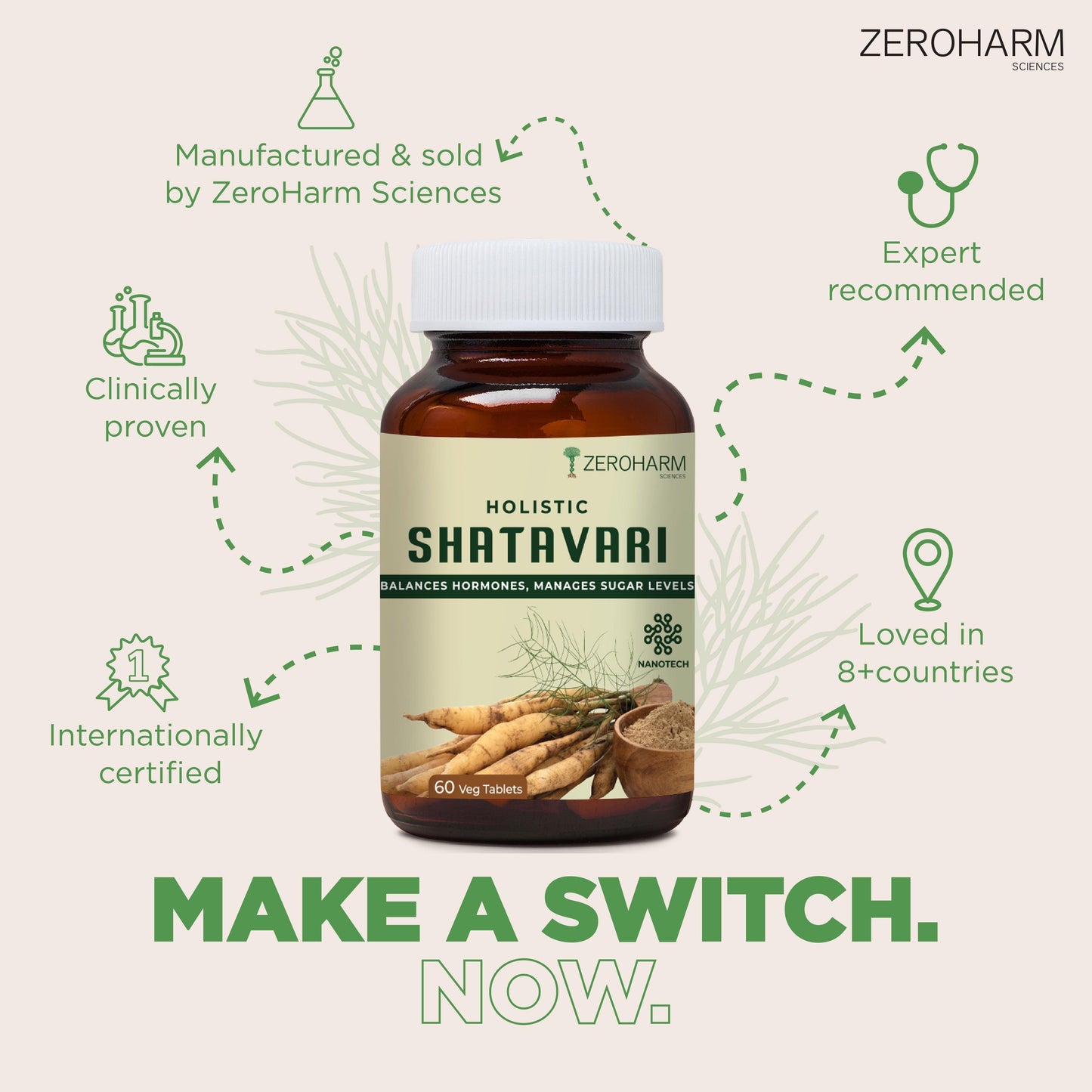 Zeroharm Holistic Shatavari Tablet