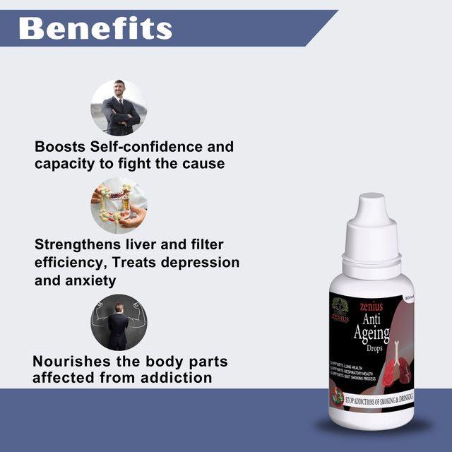 Zenius Anti Ageing Drops - De addiction Drops, Control Medicine for Alcohol Withdrawal - 30ml Drops