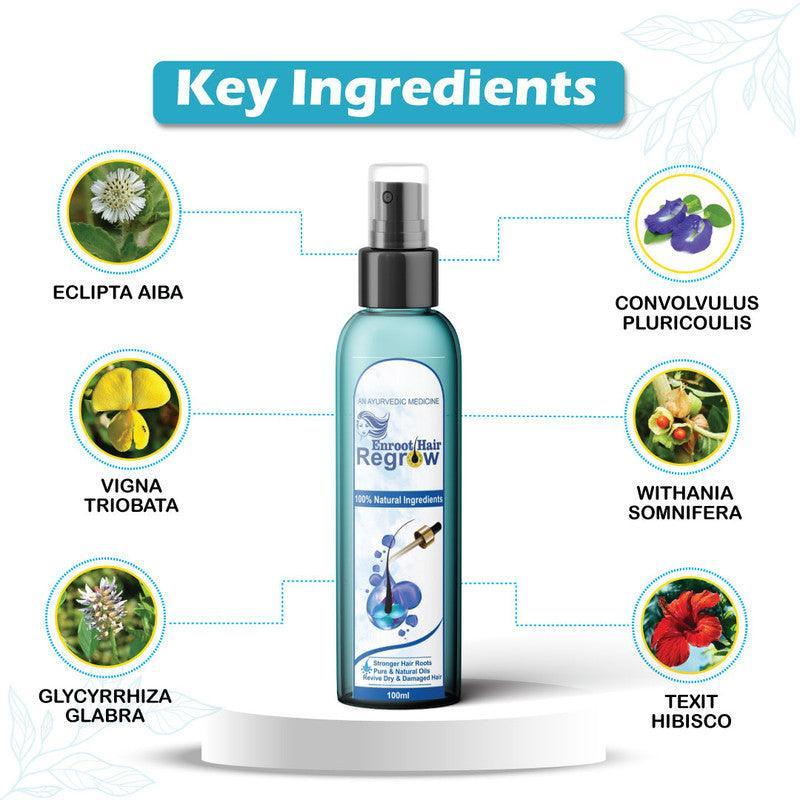 Divyashree Enroot Hair Regrow Oil for Hair Regrowth | Hair Fall Control | Hair Growth & Better Hair | 100ml Oil, Jeevan Care Ayurveda