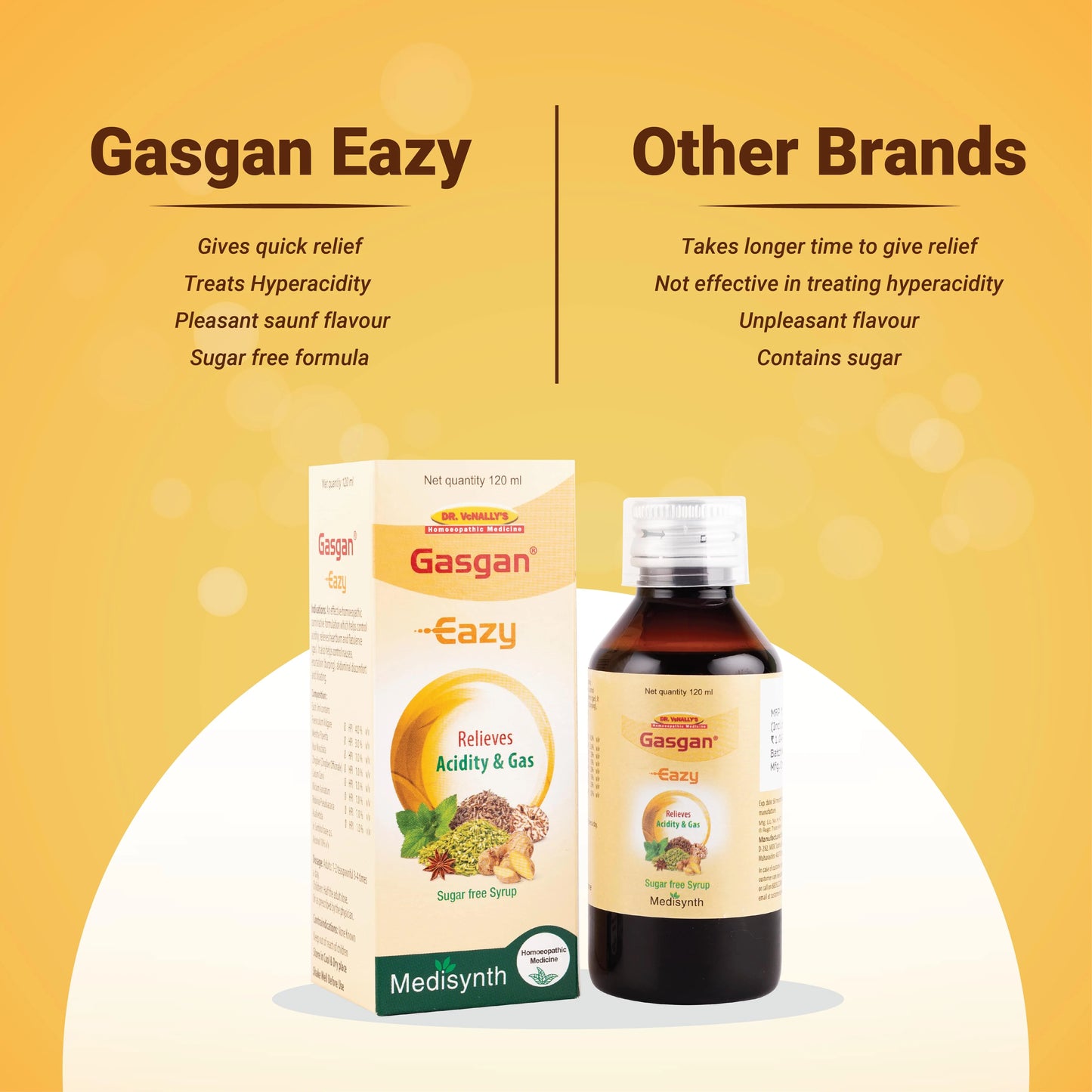 Medisynth Gasgan Eazy Syrup Sugar Free - 120ml