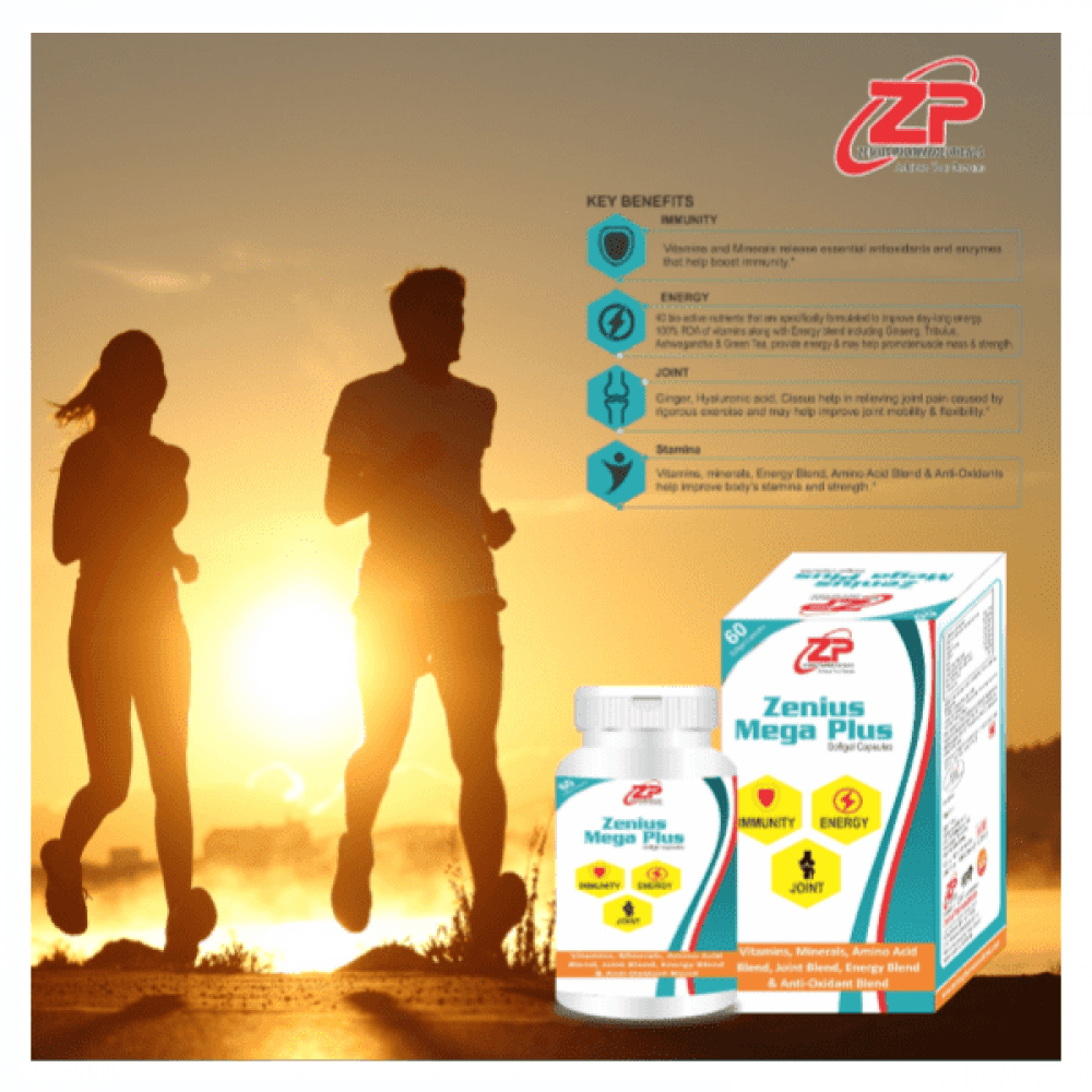 Zenius Mega Plus Capsules for Immunity Booster and Joint Care (60 Capsules)