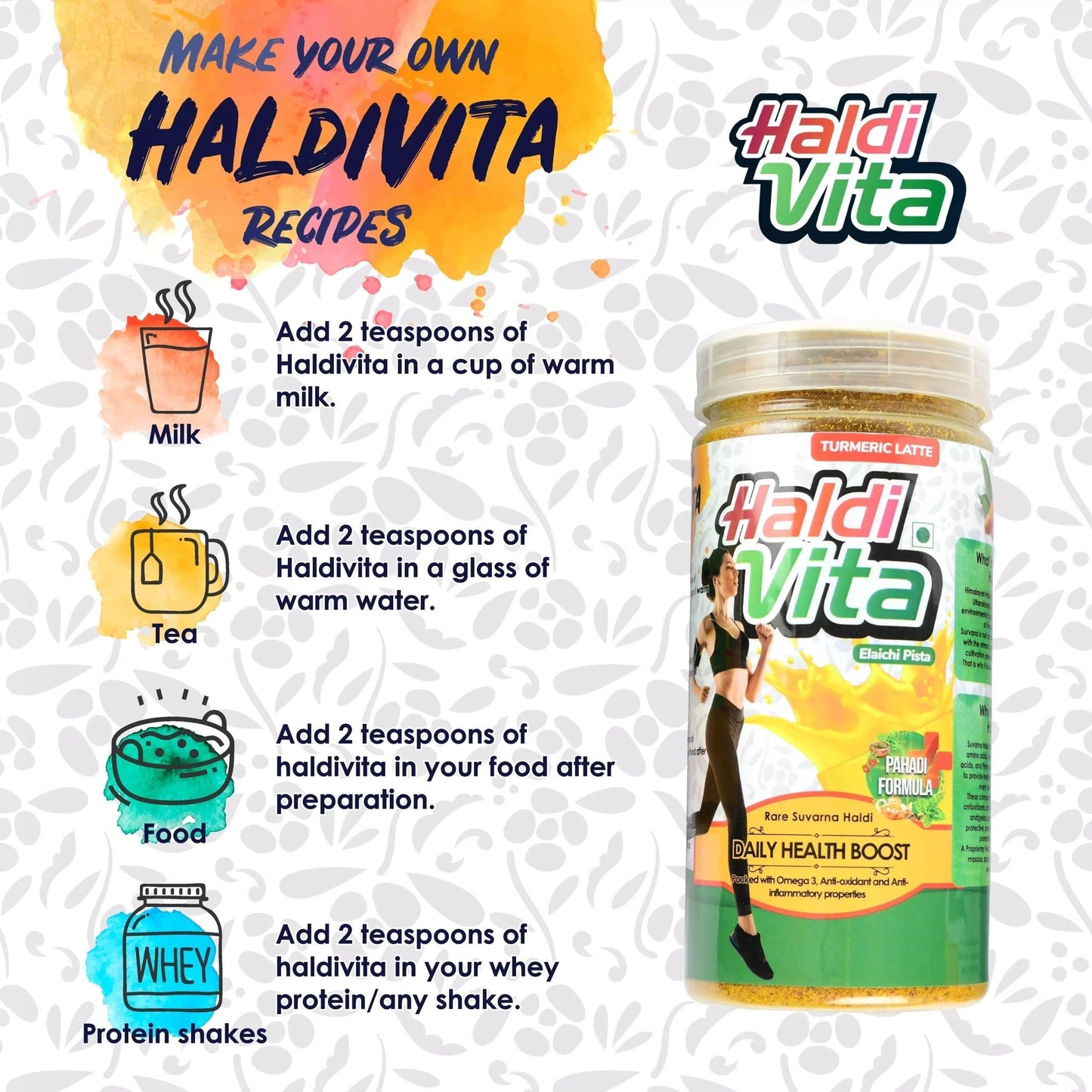 Haldi Vita Haldivita Turmeric Latte, Elaichi Pista (250g)