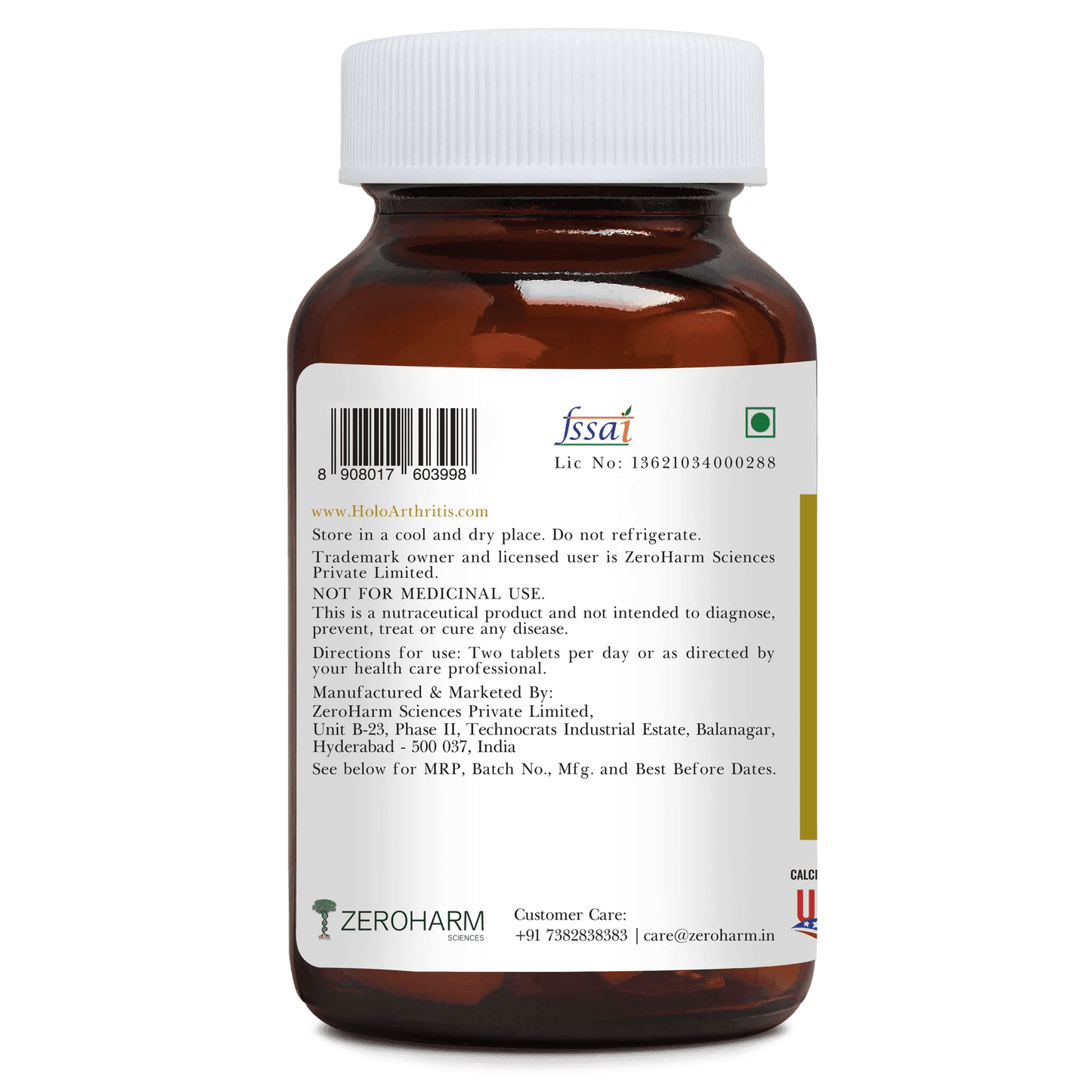 Zeroharm Sciences Holo Arthritis Tablet for Knee, Back Pain and Joint Support