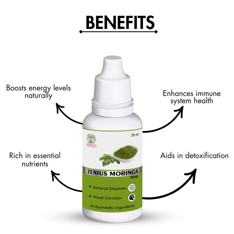 Zenius Moringa Drop - Nutrient-Packed Herbal Drops for Energy, Immunity, and Well-Being - 30ml Drops