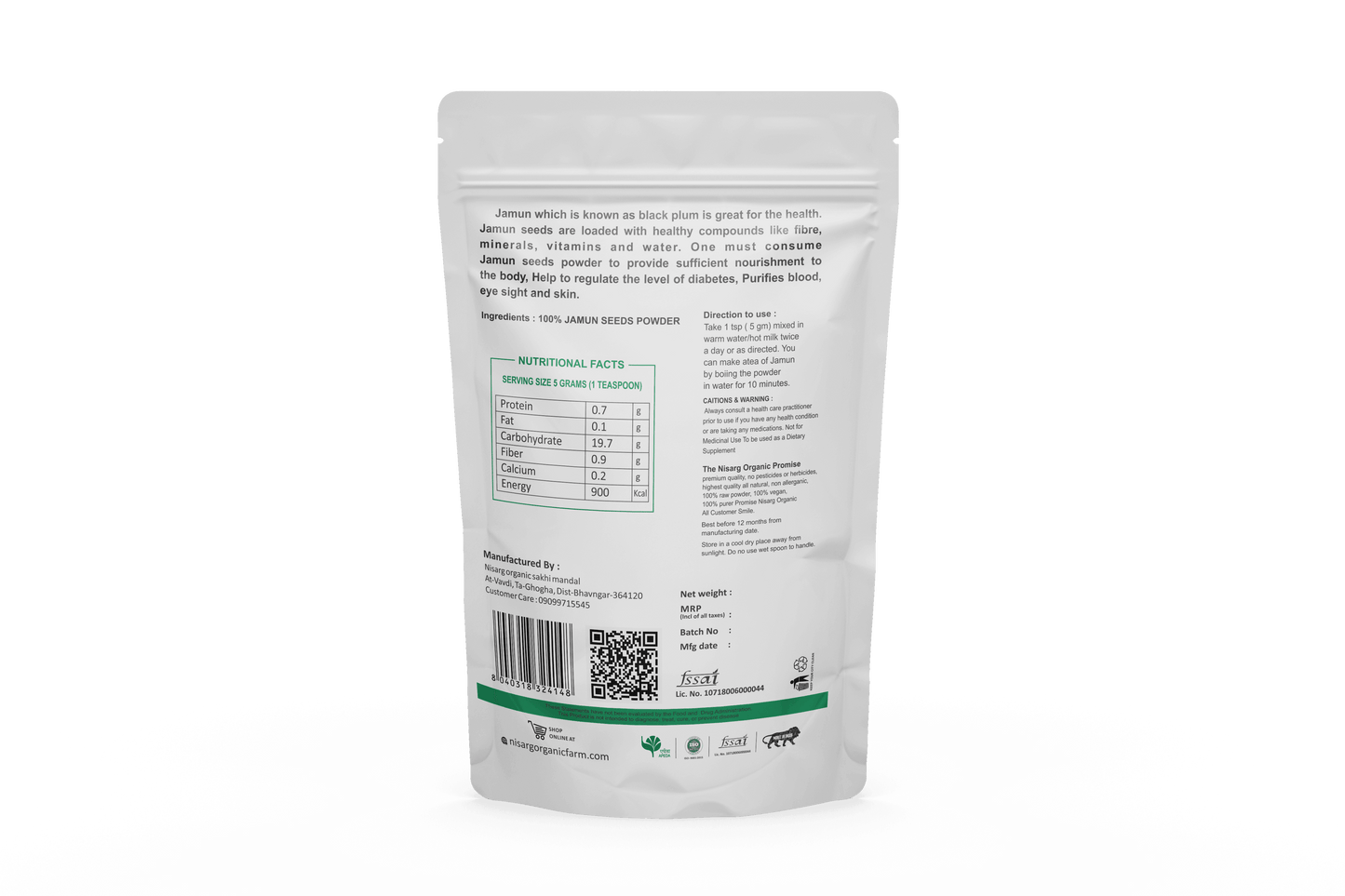 Nisarg Organic Farm Jamun Seed Powder