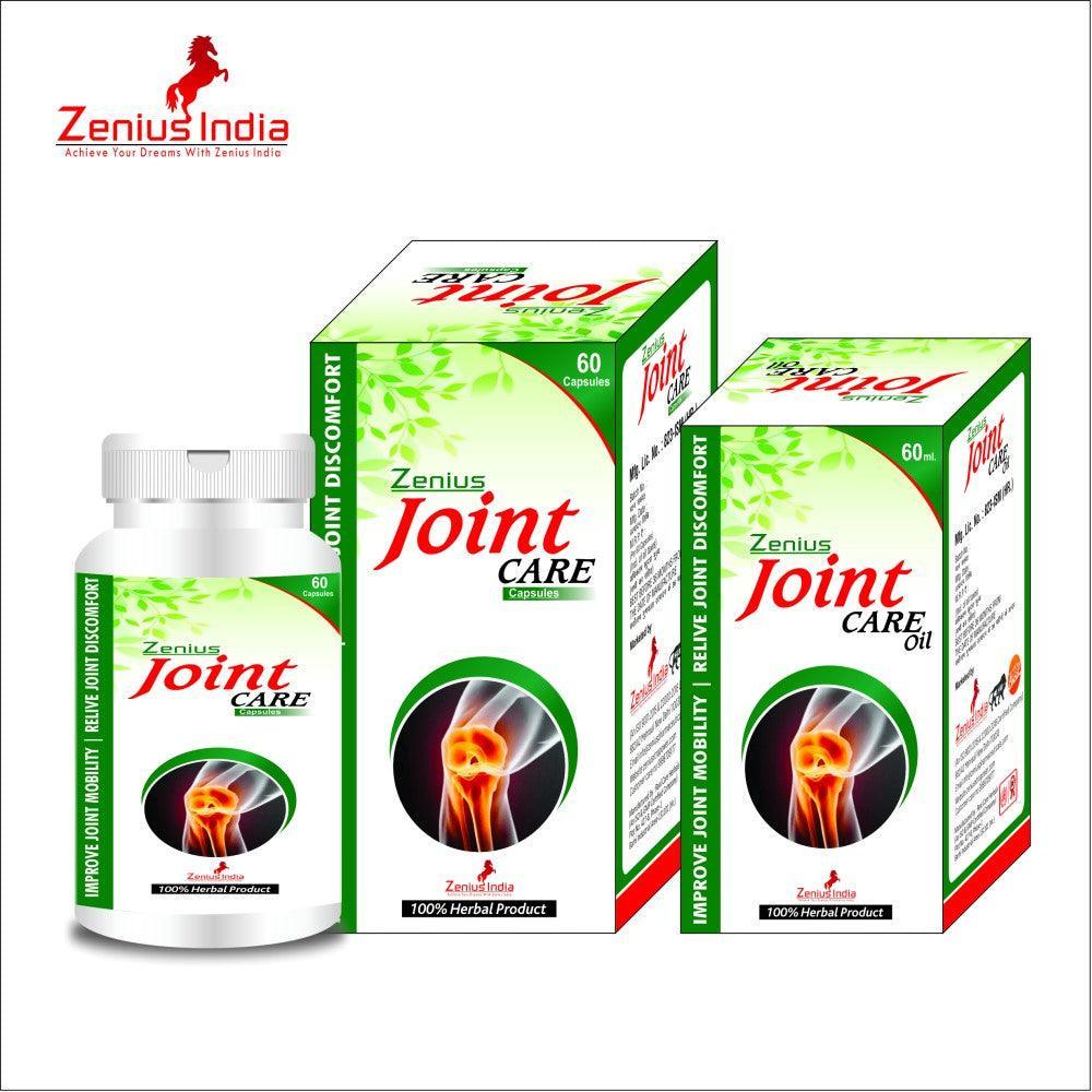 Zenius Joint Care Kit for Muscle, Bone, Joint Support Capsules for Pain Relief Combo (60 Capsule + 60ml Oil)