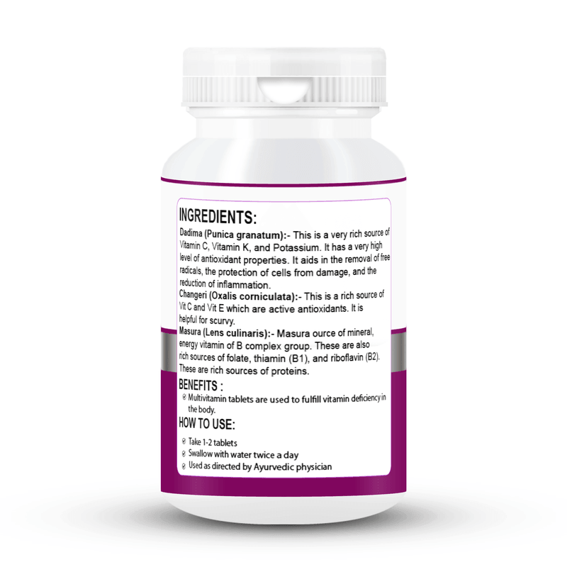 Zenius Multi-Vitamin Tablets - Complete Daily Nutritional Support for Energy, Immunity, and Overall Health - 60 Tablets